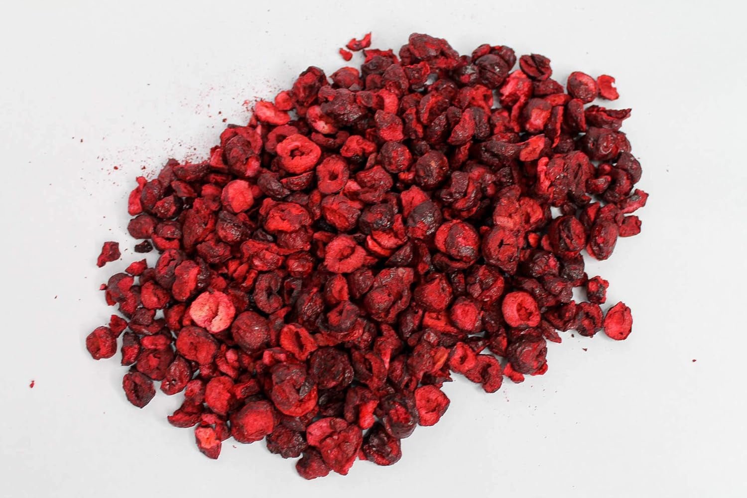 Gevriesdroogde kersen 100g - Gevriesdroogde bittere kersen - Gevriesdroogde gedroogde vruchten - Gesneden gedroogde bittere kersen - Ideaal voor bakken, decoratie, muesli en desserts Gedroogde producten Naty Shop