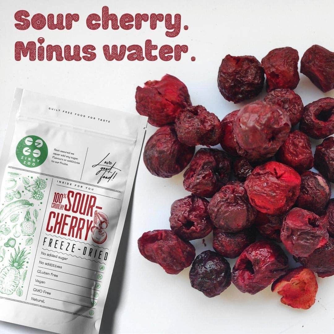Gevriesdroogde kersen | Gedroogde zure kersen | Gevriesdroogd fruit | Gevriesdroogd gedroogd fruit | Gevriesdroogd fruit Gedroogde kersen | Bont Smoothie Gevriesdroogd fruit (90g) Gedroogde producten Naty Shop
