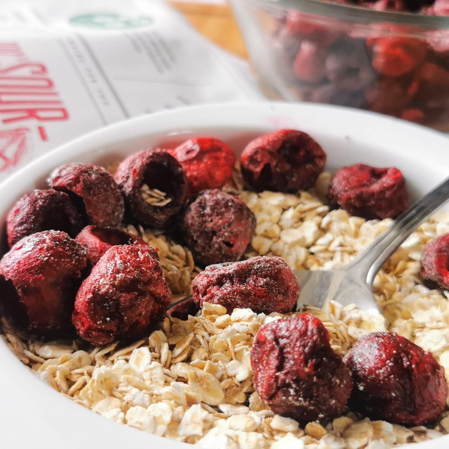 Gevriesdroogde kersen | Gedroogde zure kersen | Gevriesdroogd fruit | Gevriesdroogd gedroogd fruit | Gevriesdroogd fruit Gedroogde kersen | Bont Smoothie Gevriesdroogd fruit (90g) Gedroogde producten Naty Shop