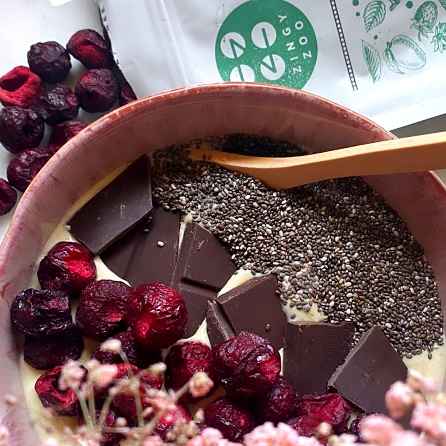 Gevriesdroogde kersen | Gedroogde zure kersen | Gevriesdroogd fruit | Gevriesdroogd gedroogd fruit | Gevriesdroogd fruit Gedroogde kersen | Bont Smoothie Gevriesdroogd fruit (90g) Gedroogde producten Naty Shop