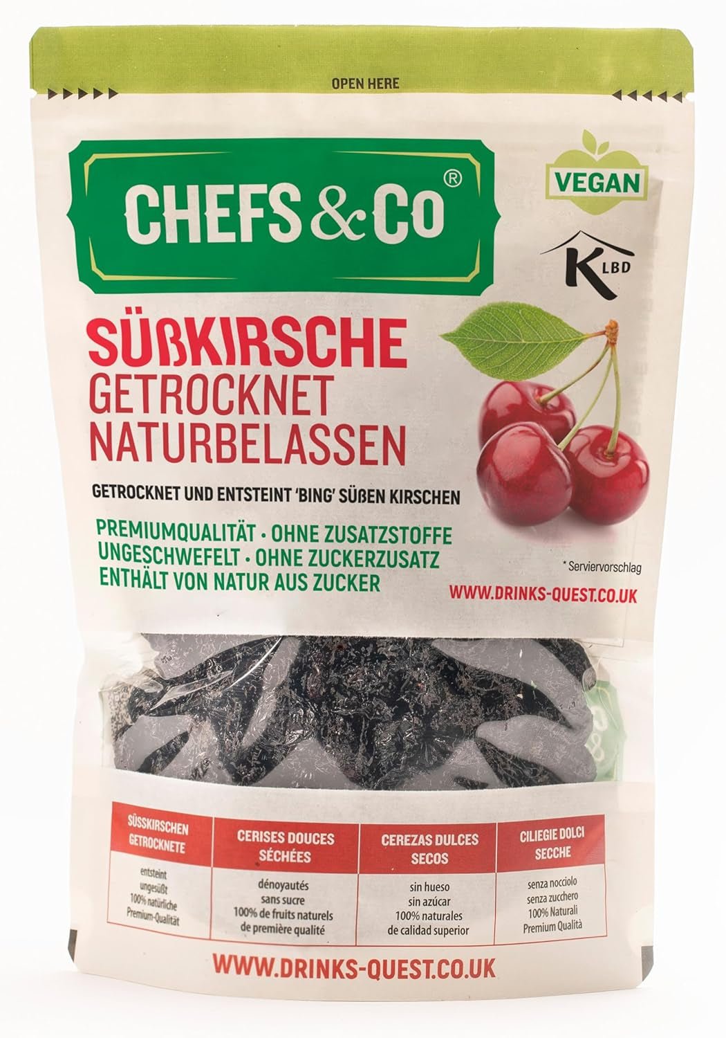 GEDROOGDE KERSEN (NIET GEDROOGD) -750g | gedroogde zoete kersen zonder pit | 100% natuurlijk | premium kwaliteit | geen additieven, geen zwavel en geen suiker Gedehydrateerde producten Naty Shop Standaard titel