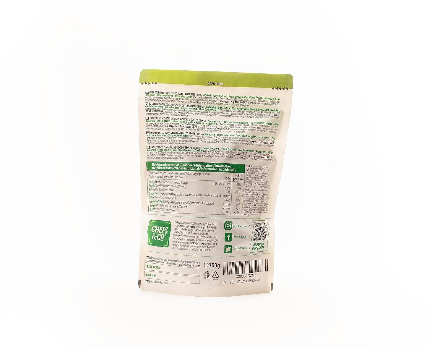 GEDROOGDE KERSEN (NIET GEDROOGD) -750g | gedroogde zoete kersen zonder pit | 100% natuurlijk | premium kwaliteit | geen additieven, geen zwavel en geen suiker Naty Shop gedehydrateerde producten