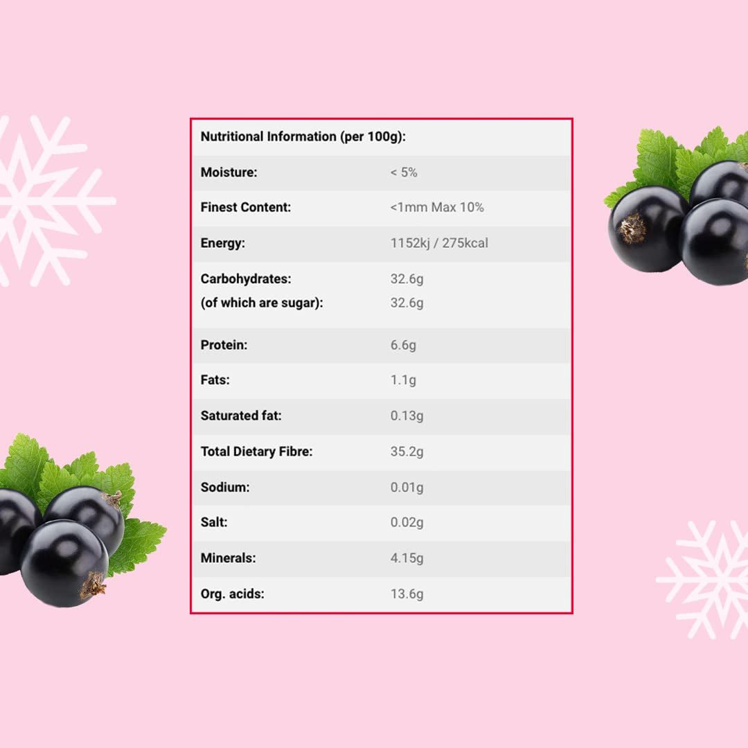 Gevriesdroogde zwarte bessen 250g - Gevriesdroogd fruit - Gevriesdroogd gedroogd fruit - Gedroogde zwarte bessen voor bakken, muesli, taarten decoreren, desserts Gedroogde producten Naty Shop