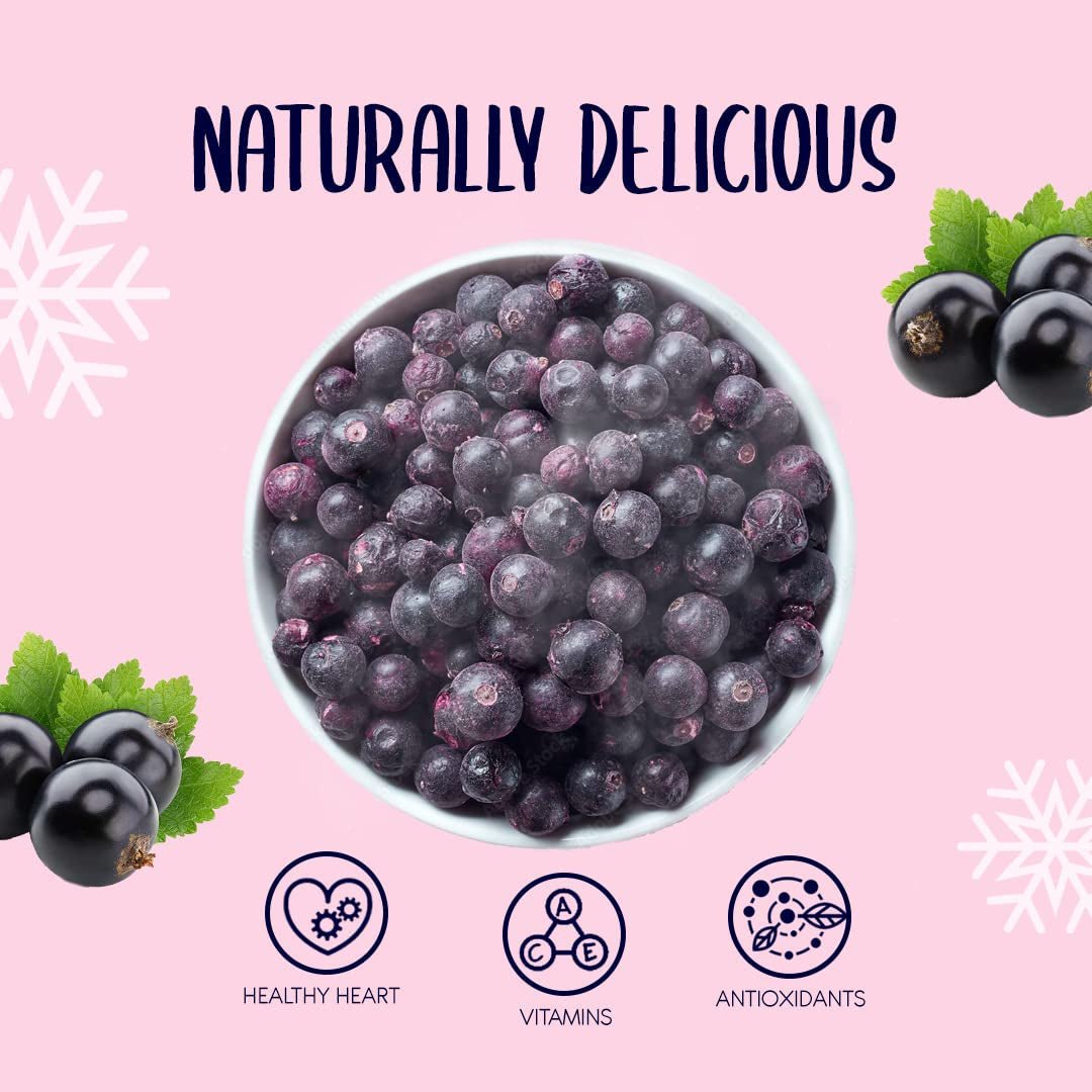 Gevriesdroogde zwarte bessen 250g - Gevriesdroogd fruit - Gevriesdroogd gedroogd fruit - Gedroogde zwarte bessen voor bakken, muesli, taarten decoreren, desserts Gedroogde producten Naty Shop