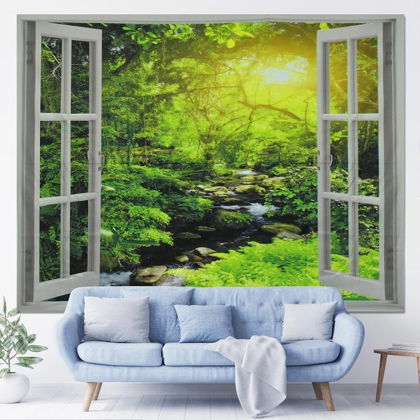 Tapijt wandtapijt raam esthetisch polyester groot strand Wonen - Accessoires en Decoratie Naty Shop A
