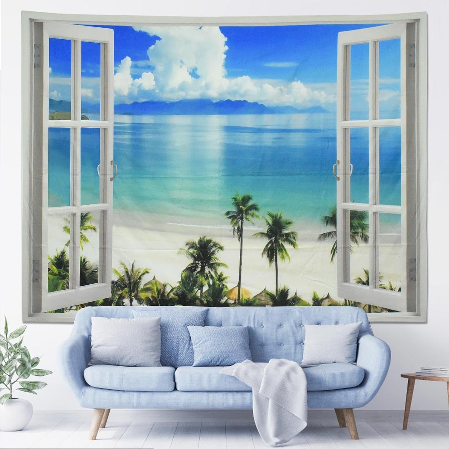 Tapijt wandtapijt raam esthetisch polyester groot strand Wonen - Accessoires en Decoratie Naty Shop B