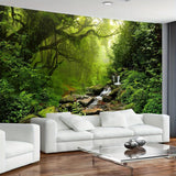 Tapijt wandtapijt bos canvas boom waterval mist Home - Accessoires en Decoratie Naty Shop Waterval in het bos 300L X 180B Cm