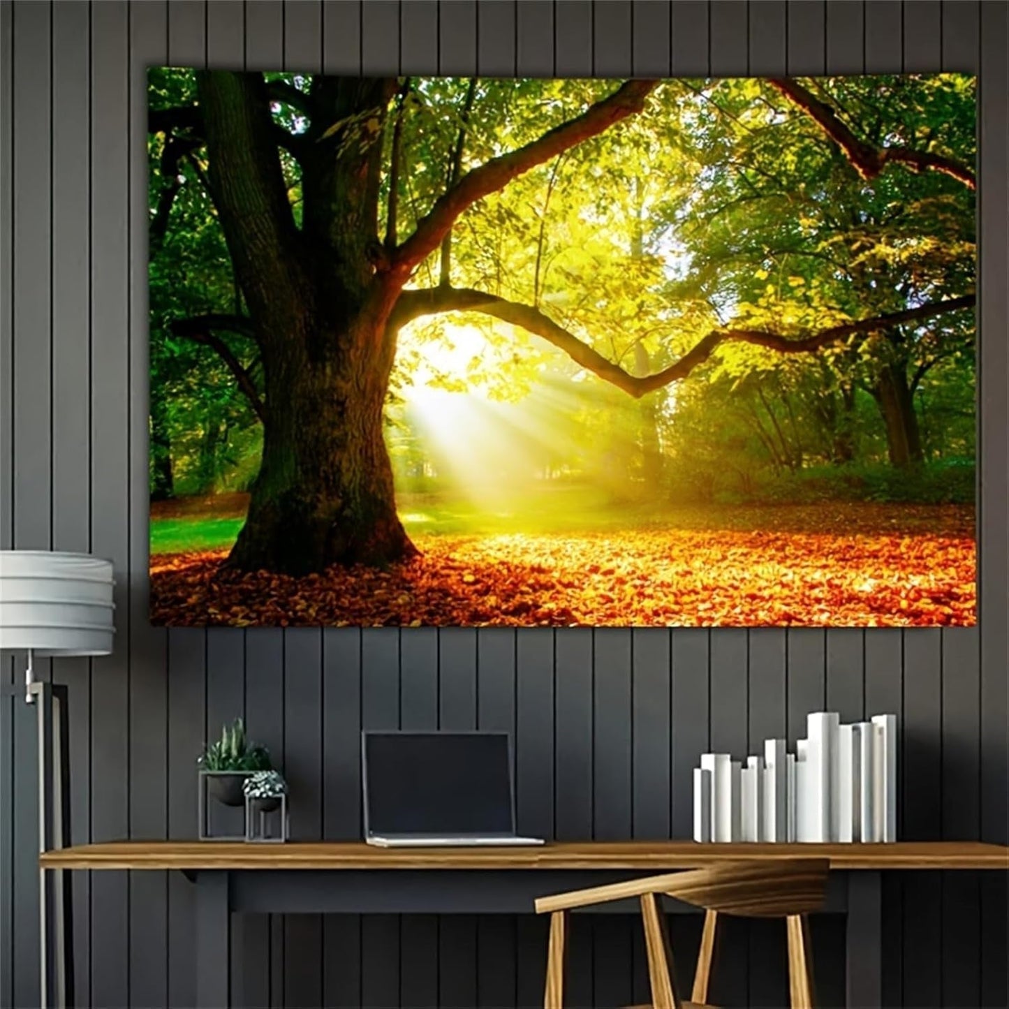 Tapijt tapijt bos canvas boom zon hemel Huis - Accessoires en Decoratie Naty Shop 200L X 150B Cm