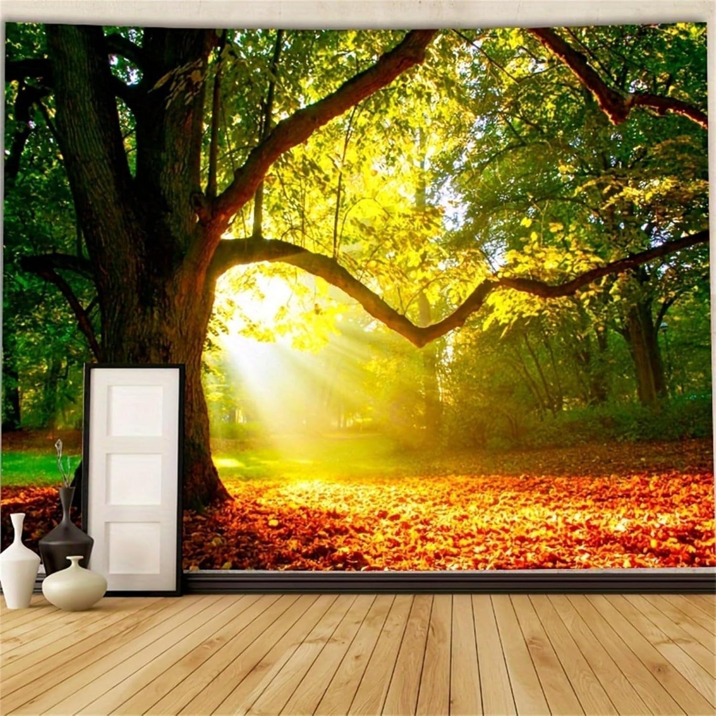 Tapijt wandtapijt bos canvas boom zon hemel Woonaccessoires en Decoratie Naty Shop