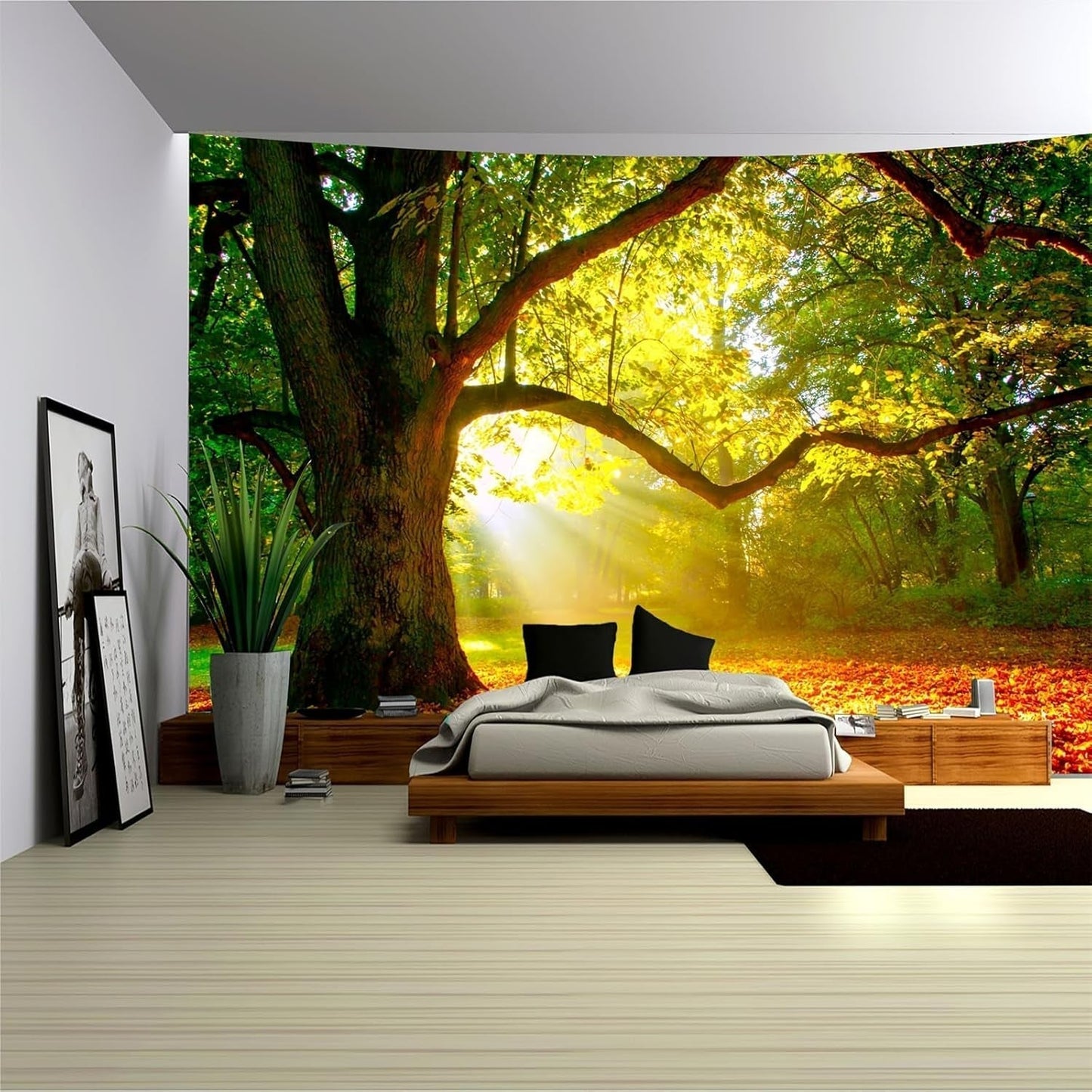 Tapijt tapijt bos canvas boom zon hemel Woon - Accessoires en Decoratie Naty Shop 230L X 180B Cm