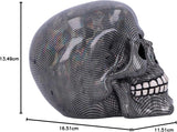 Holografische zilveren visnetschedel Zilveren holografische visnetschedelornament Zilver 16,5 cm Beeldjes en sculpturen Naty Shop