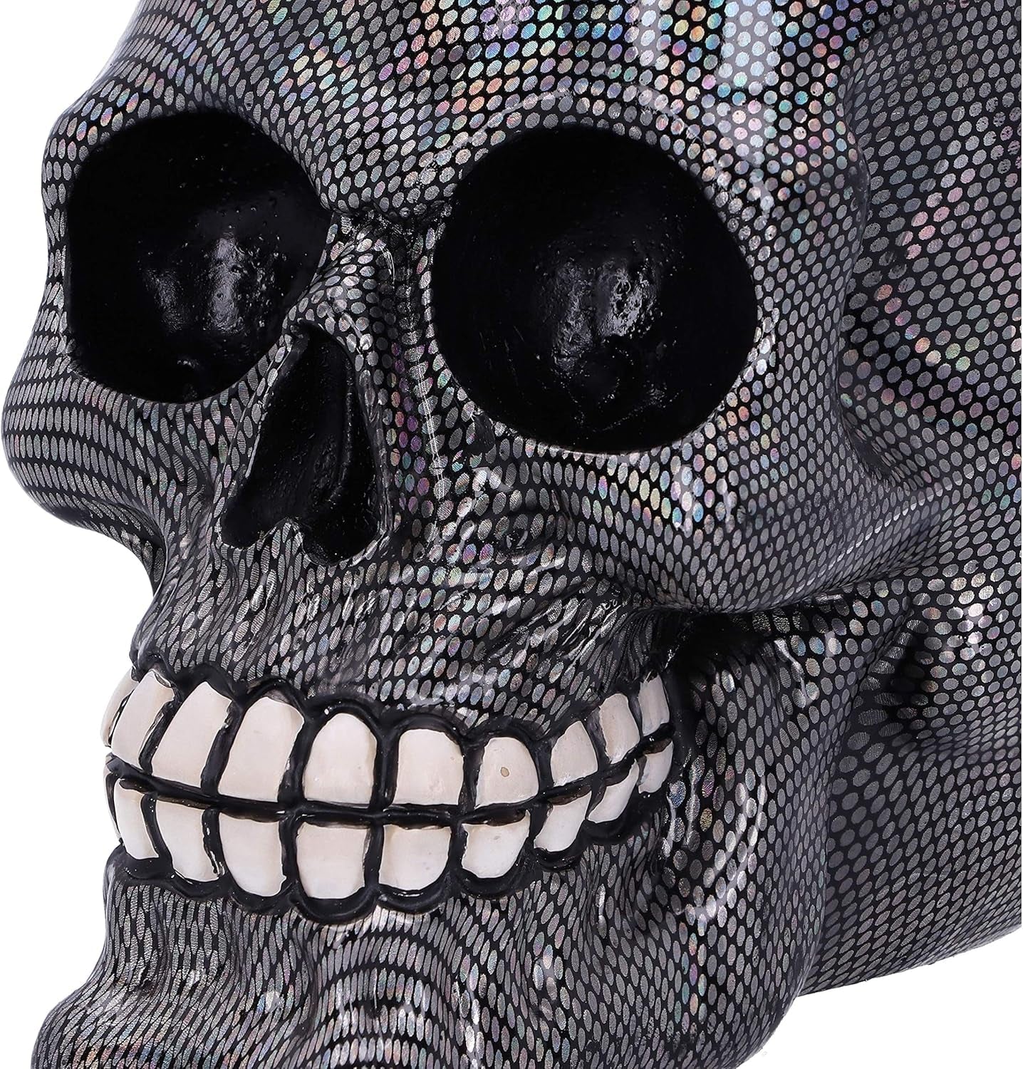 Holografische zilveren visnetschedel Zilveren holografische visnetschedelornament Zilver 16,5 cm Beeldjes en sculpturen Naty Shop
