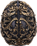 Renaissance-schedel, 19 cm, hars, zwart en goud, goud barokpatroon, zwart schedelornament, gotische decoratie, gegoten in de beste synthetische hars, met de hand geschilderd door experts Beeldjes en sculpturen Naty Shop
