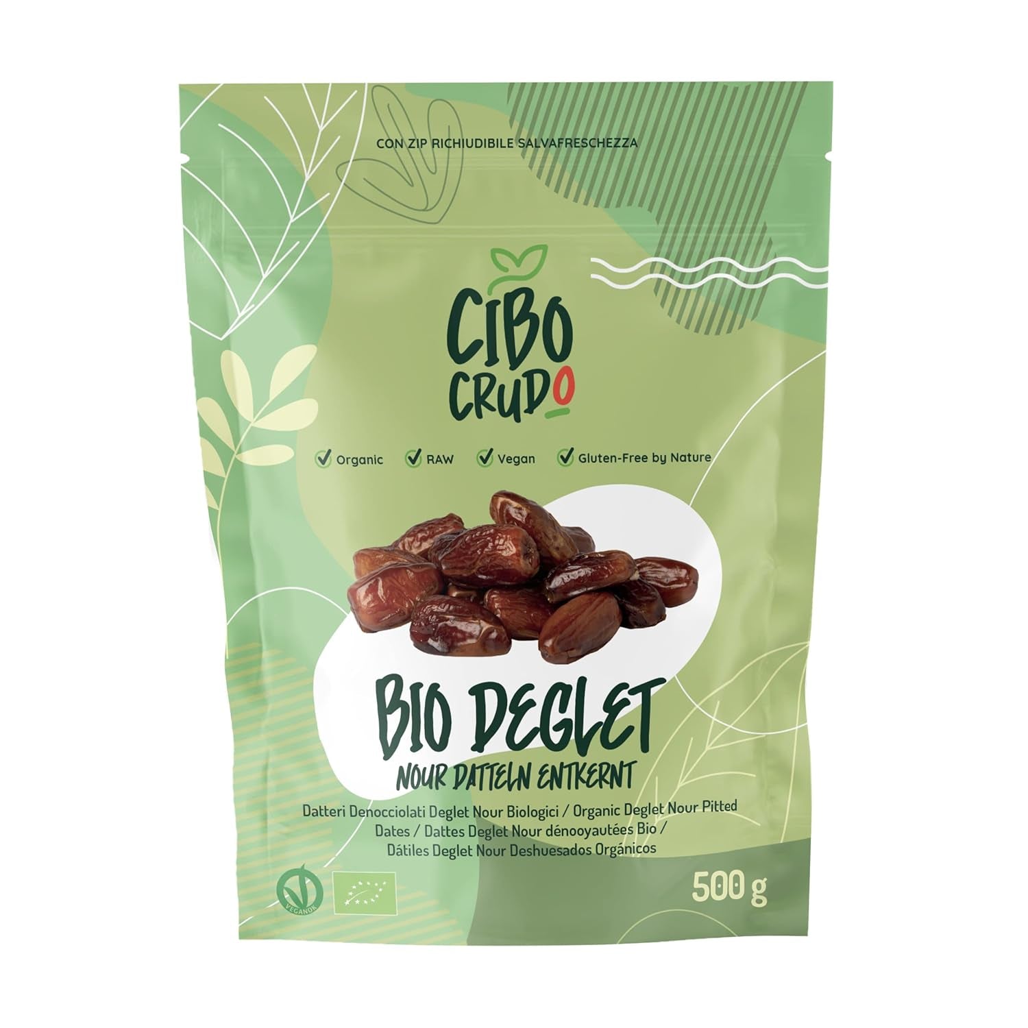 Deglet Nour Bio pitloze dadels - 500g. Natuurlijke biologische Deglet Nour gedroogde dadels. Gedroogde dadels. Gedehydrateerde producten Naty Shop 500G Data Deglet
