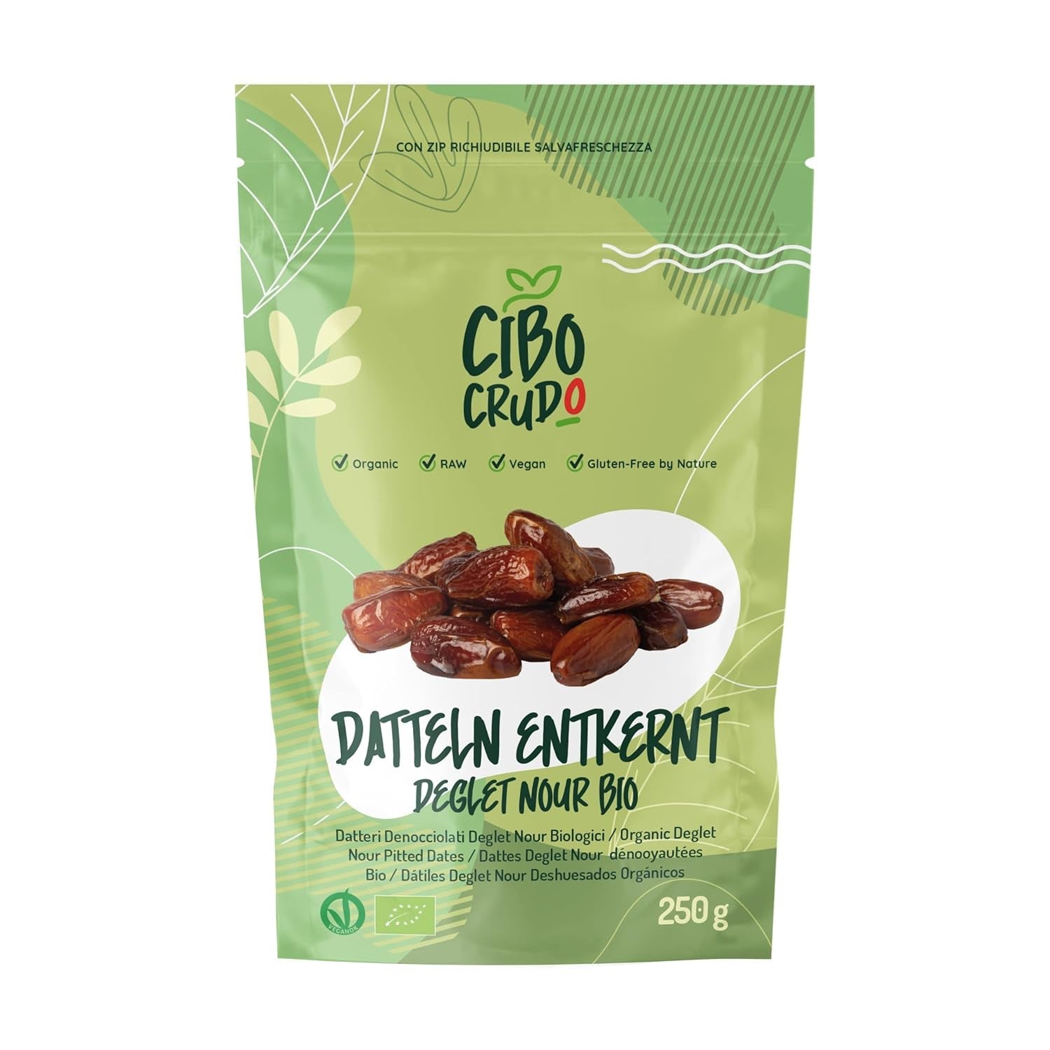 Deglet Nour Bio pitloze dadels - 500g. Natuurlijke biologische Deglet Nour gedroogde dadels. Gedroogde dadels. Gedroogde producten Naty Shop 250G Datum Deglet