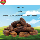 Bite & Delight gedroogde dadels - Heel, gedroogd en natuurlijk - Aromatische snoepjes - Lekker en sappig - Kant-en-klare fruitsnacks - Veganistisch - Geen toegevoegde suikers - 1250g Naty Shop gedehydrateerde producten