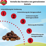 Bite & Delight gedroogde dadels - Heel, gedroogd en natuurlijk - Aromatische snoepjes - Lekker en sappig - Kant-en-klare fruitsnacks - Veganistisch - Geen toegevoegde suikers - 1250g Naty Shop gedehydrateerde producten