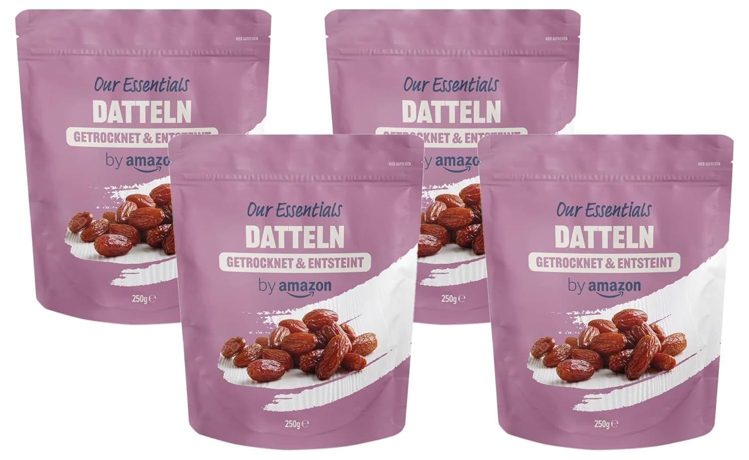 Gedroogde en ontpitte dadels, 250g Naty Shop gedroogde producten 250 G (pak van 4)