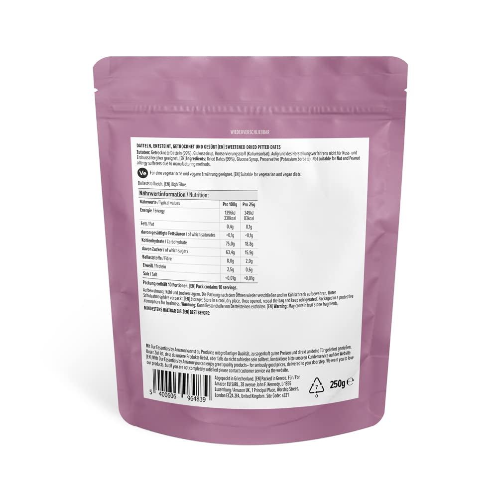 Gedroogde en pitloze dadels, 250g Naty Shop gedehydrateerde producten