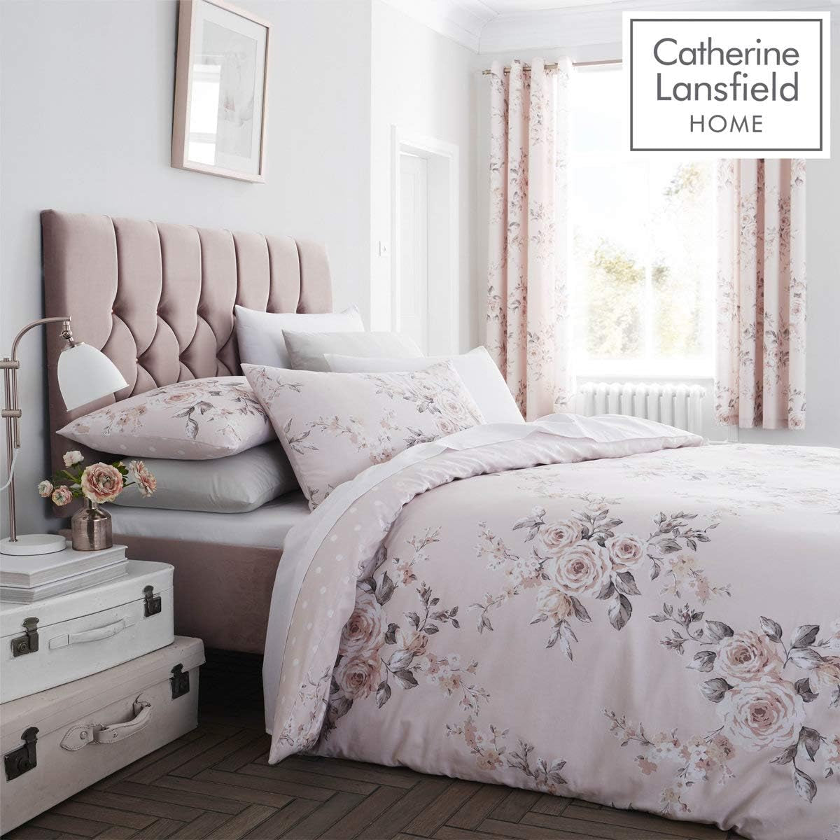 Catherine Lansfield Canterbury sprei, onderhoudsvriendelijk, Blush, sprei - 220X230Cm Bedden en dekens Catherine Lansfield