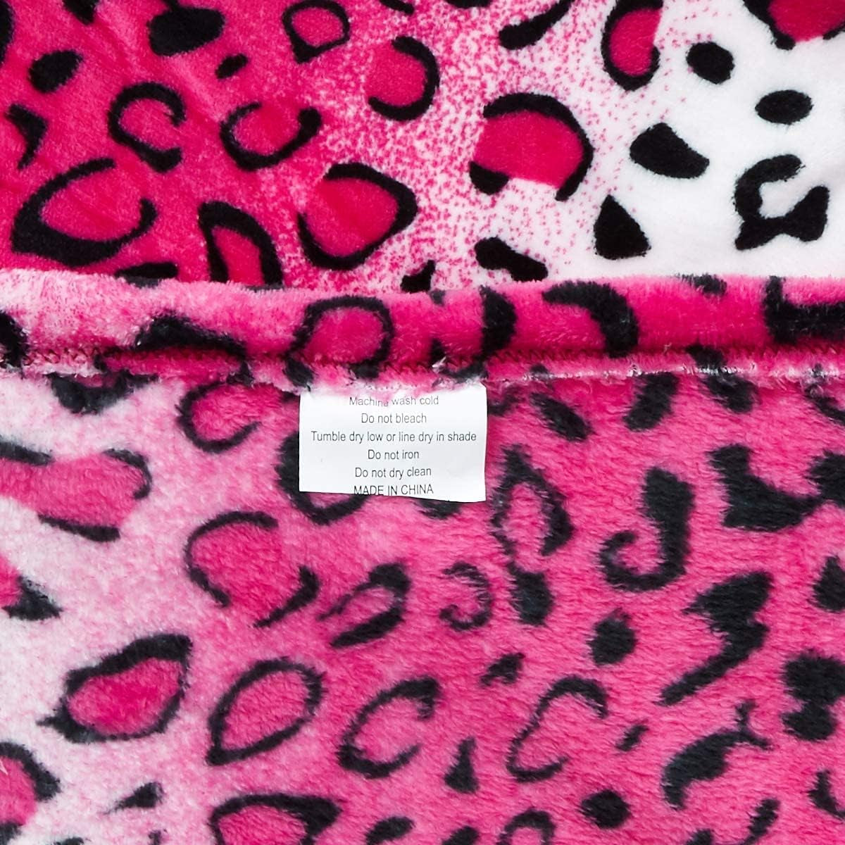 Home Must Haves Queen/King Zebra Giraffe Safari Dierenprint Het hele seizoen Superzacht Warm Bankkleed Deken Bedmaat Roze Polyester Roze Luipaard Quilts en quilts Naty Shop