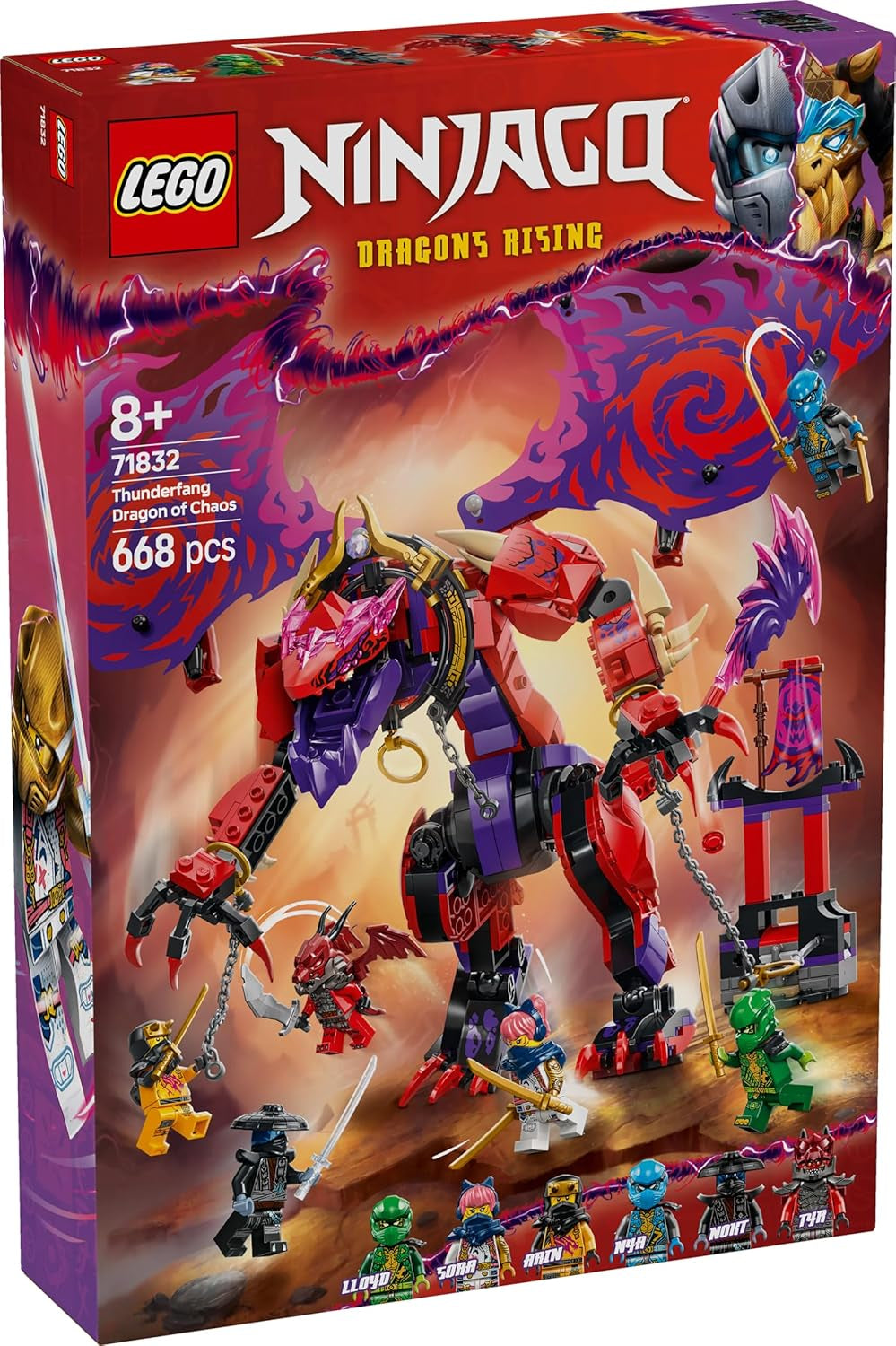LEGO NINJAGO Chaos Dragon Thundertooth - Speelgoed met 6 Ninja-minifiguren - Rollenspel-bouwset voor jongens en meisjes vanaf 8 jaar - Cadeaus voor Rise of the Dragons TV-seriefans 71832 Bouwsets Beuche in LEGO-Store