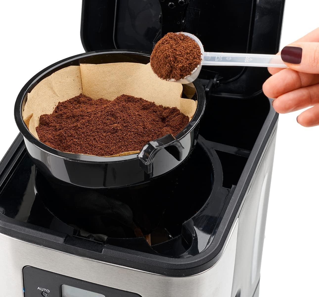 Clatronic® koffiezetapparaat met timer, 1,5 liter karaf voor 12-14 koppen koffie, 24u LCD timer, warmhoudfunctie, antidruppel, verwijderbaar filter, display en indicatielampjes, 900W - KA 3642
