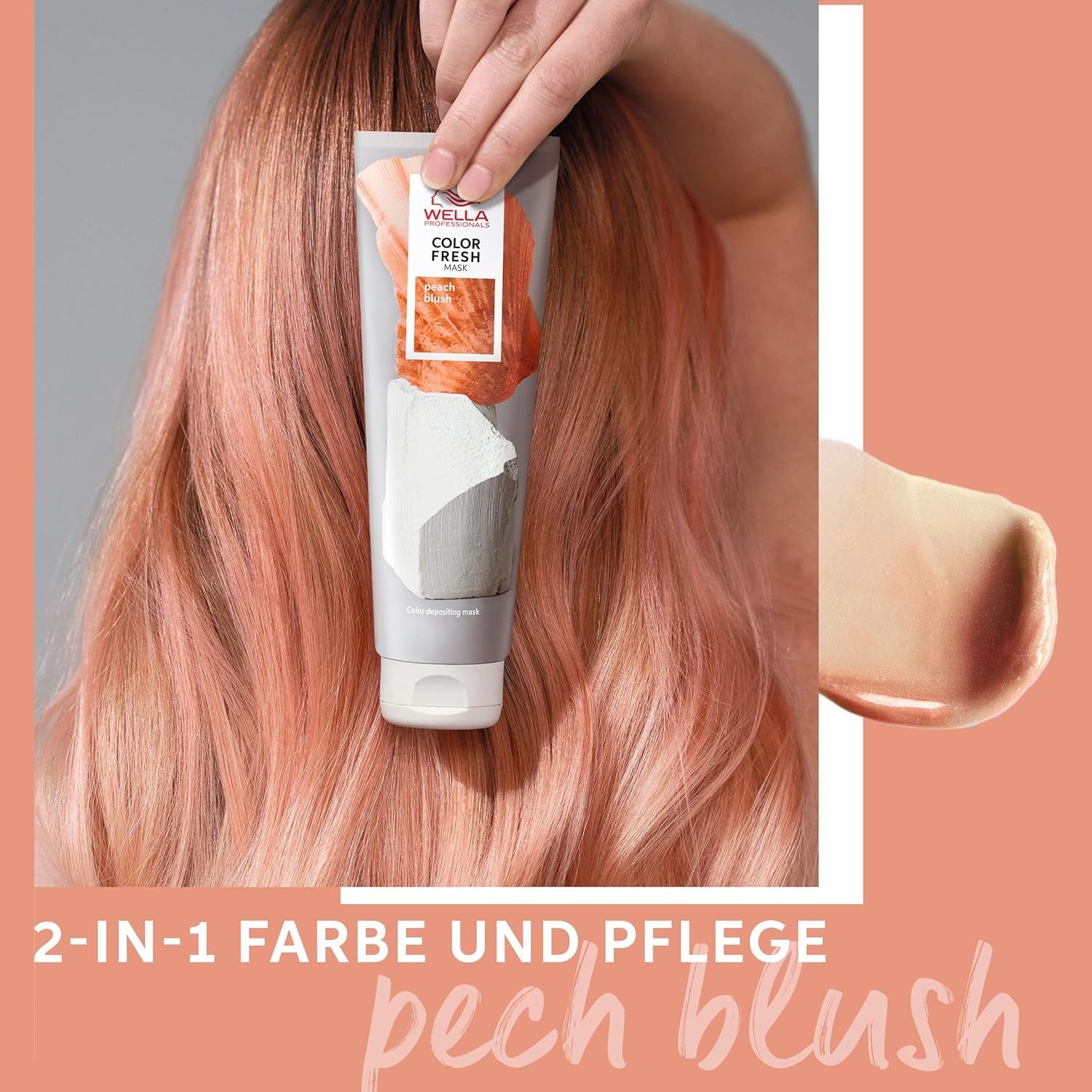 Wella Professionals Color Fresh Mask Peach Blush - haarbehandeling voor het revitaliseren en veranderen van de haarkleur - voedende tint met avocado-olie - voor blond en verlicht haar - 150 ml Naty Shop Haarmasker