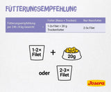 JOSERA Kip- en kalfsfilet (16 x 70 g) | Volwassene | Premium natvoer voor volwassen katten | Kip en kalfsvlees met 40% kipfilet | Geen granen | Nat kattenvoer in vershoudzakje | Pak van 16