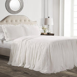 Lush Decor Dekbedovertrek met ruchesrok, polyester, wit, tweepersoonsbed Lush Decor bedden en dekbedden wit kingsize