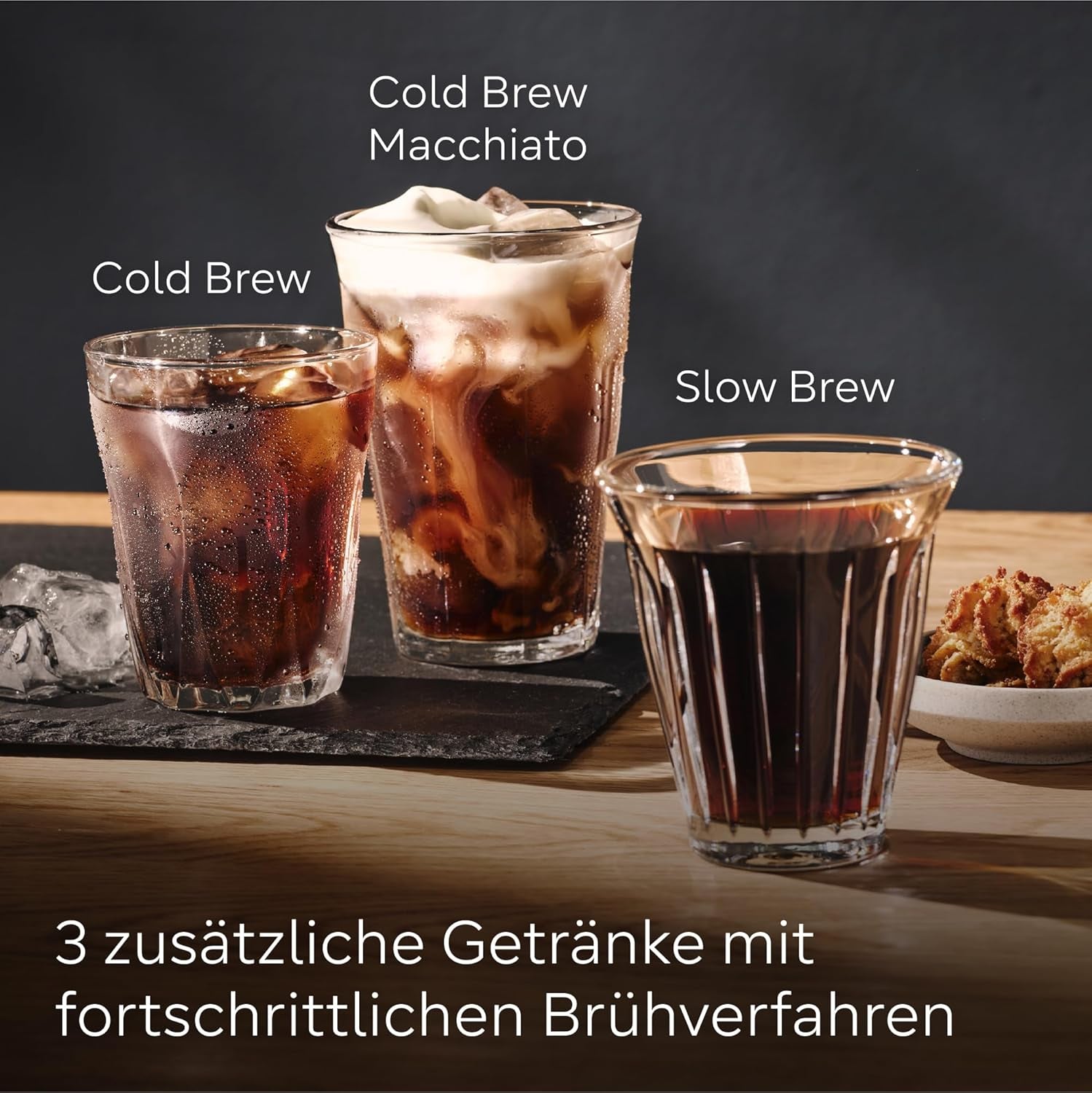 Siemens EQ700 volautomatische espressomachine, groot kleuren TFT scherm, 36 warme en koude dranken, cold brew, 2 kops functie, app bediening, automatisch reinigingssysteem, zwart RVS, TQ717D03