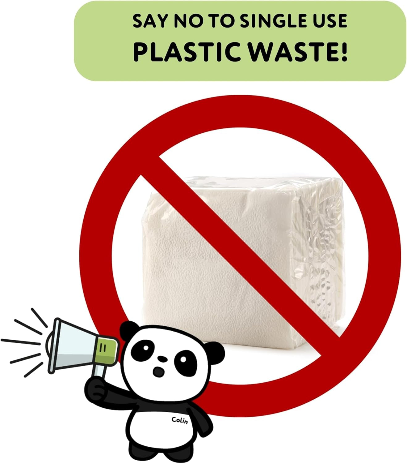 De Cheeky Panda Bamboe Cocktail Servetten | witte servetten 100 stuks papieren servetten