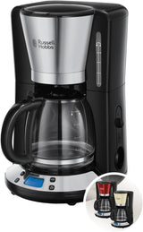 Russell Hobbs koffiezetapparaat [digitale timer, douchekop voor optimale extractie en aroma] Colors+ Creme (1 tot 10 kopjes, glazen karaf van 1,25 liter, verwarmingsplaat, 1100 W) Filterkoffiezetapparaat 24033-56