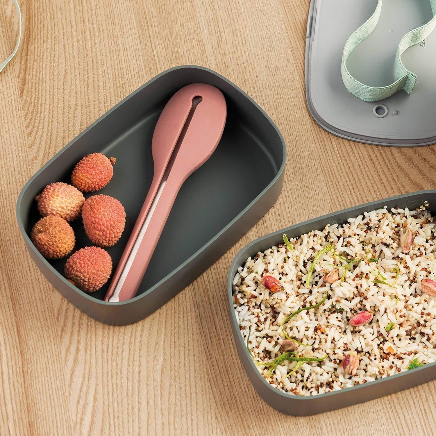 BergHoff dubbele bentobox - Leo (lunchboxset 19x12,5x9 cm, twee dozen, magnetronbestendig, luchtdicht afgesloten, vaatwasmachinebestendig, ideaal voor snacks / snacks / salade) 3950126 Voedselbewaardozen Naty Shop