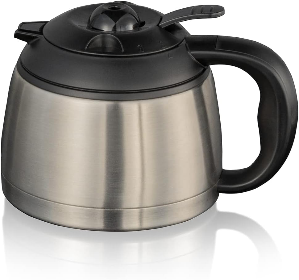 Cloer 5009 warmhoudfilter-espressomachine voor maximaal 8 kopjes 800W met geïsoleerde roestvrijstalen karaf 1x4 filterbeker zwart