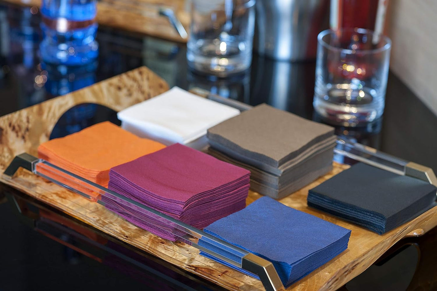 Saten Ser22104961 Cocktail, servetten 20 X 20, 2 lagen, 1/4 vouw, 100 servetten, Punta-Punta, zwart
