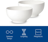 Villeroy & Boch For Me Graanschalen set van 2, wit, vaatwasmachinebestendig, magnetronbestendig, kleine kommen voor 2, kommen, ontbijtgranenschalen, snacks of sauzen, bord, premium porselein