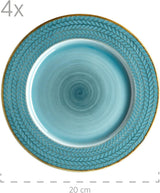Prospero Premium koffieset voor 4 personen, restaurantkwaliteit, 12-delig modern koffieservies in unieke vintage stijl, duurzaam porselein, blauw
