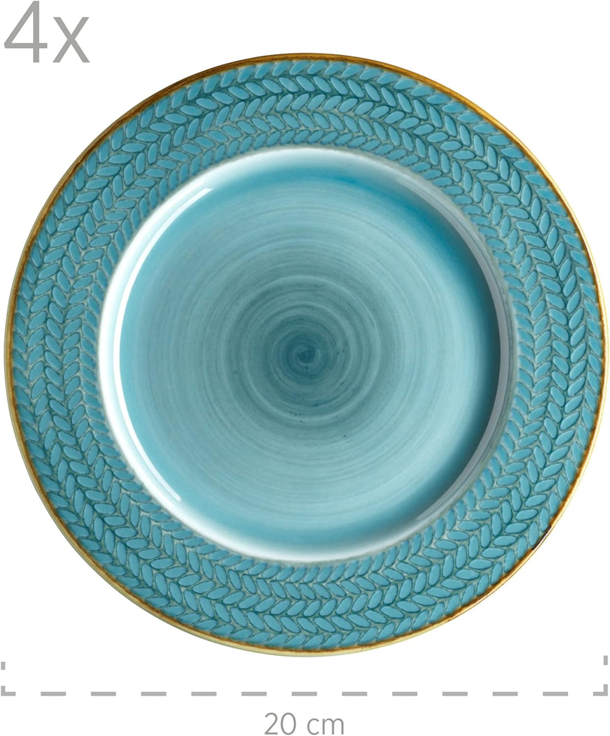 Prospero Premium koffieset voor 4 personen, restaurantkwaliteit, 12-delig modern koffieservies in unieke vintage stijl, duurzaam porselein, blauw