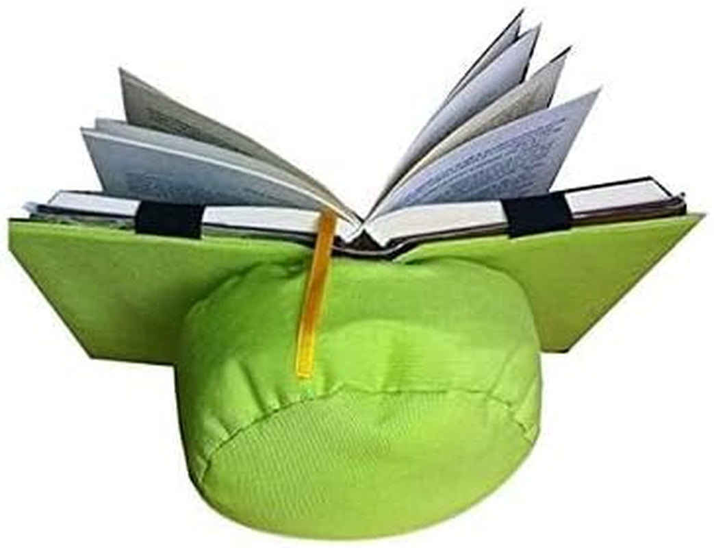 Leeskussen, groen, boekensteun voor lezers, gemaakt van stof, verstelbaar aan het boek