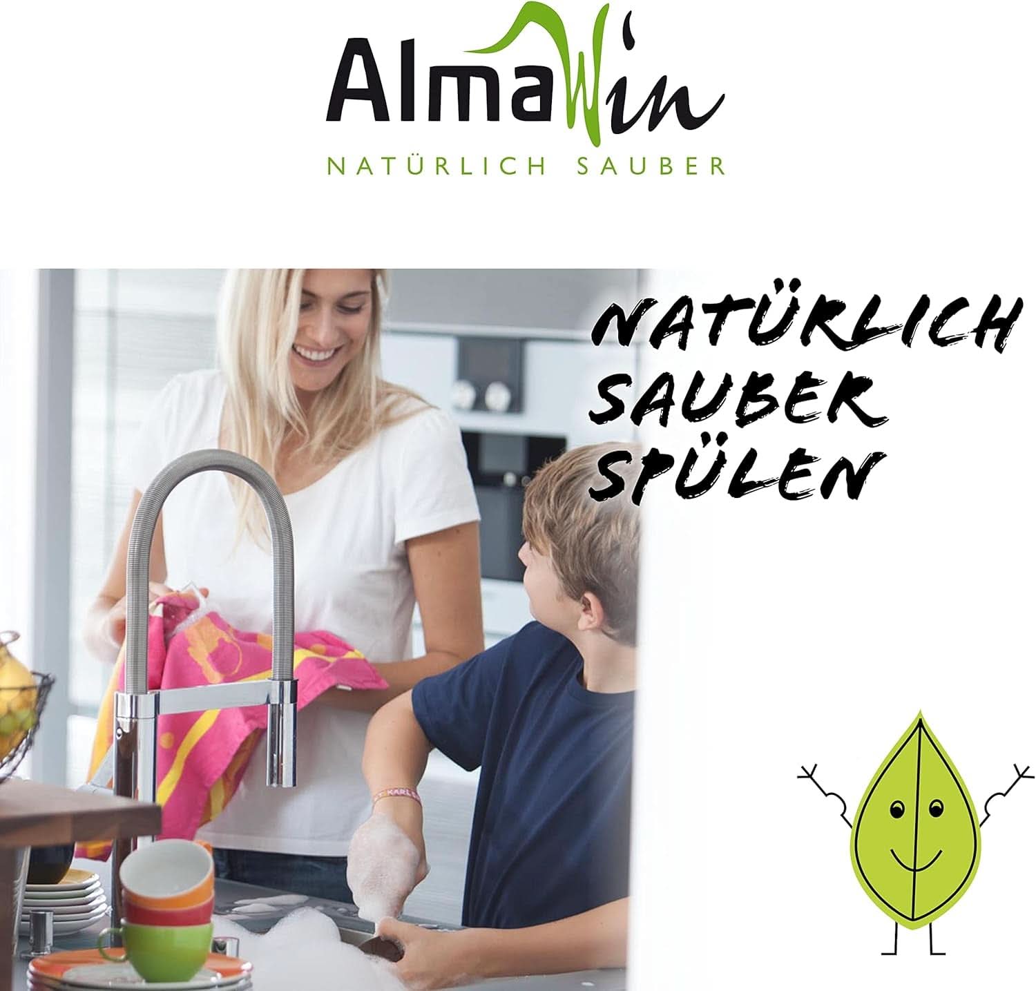 Almawin eco, vaatwaspoeder 2,8kg, 112 wasbeurten, doseerbaar voor verschillende hoeveelheden vaat Naty Shop