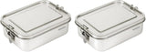 Wenco roestvrijstalen lunchbox 2 compartimenten grote capaciteit 850 ml lunchbox waterdicht vaatwasmachinebestendig inclusief vervangende siliconen ring 18,5 x 14 x 5,5 cm zilver (2 stuks) Naty Shop voedselbewaardozen 850 ml (2 stuks)