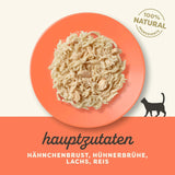 Applaws 100% natuurlijk nat kattenvoer, kippenborst met zalm in bouillon - verpakking van 12 zakjes van 70 g