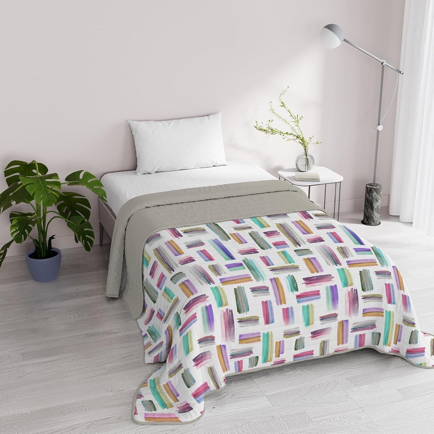 Fantasy Italiaans beddengoed microvezel zomer 1,5 bedden Murrine quilts & quilts Naty Shop veelkleurig 1 Posto E Mezzo