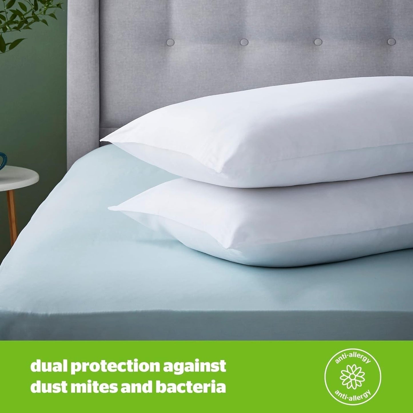 Silentnight anti-allergie zacht kussen, 2 stuks, zacht verensteunkussen, ideaal voor buik- en buikslapers, hypoallergeen en machinewasbaar, 2 stuks Naty Shop standaardkussens