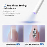 Denabuty UV-lamp voor gelnagellak, mini UV-LED-lamp voor nagelvervanging met standaard Tragbare kleine UV-nagellamp voor gelnagellak, voor Aushärten Von Nagelkleber & nageltips wit