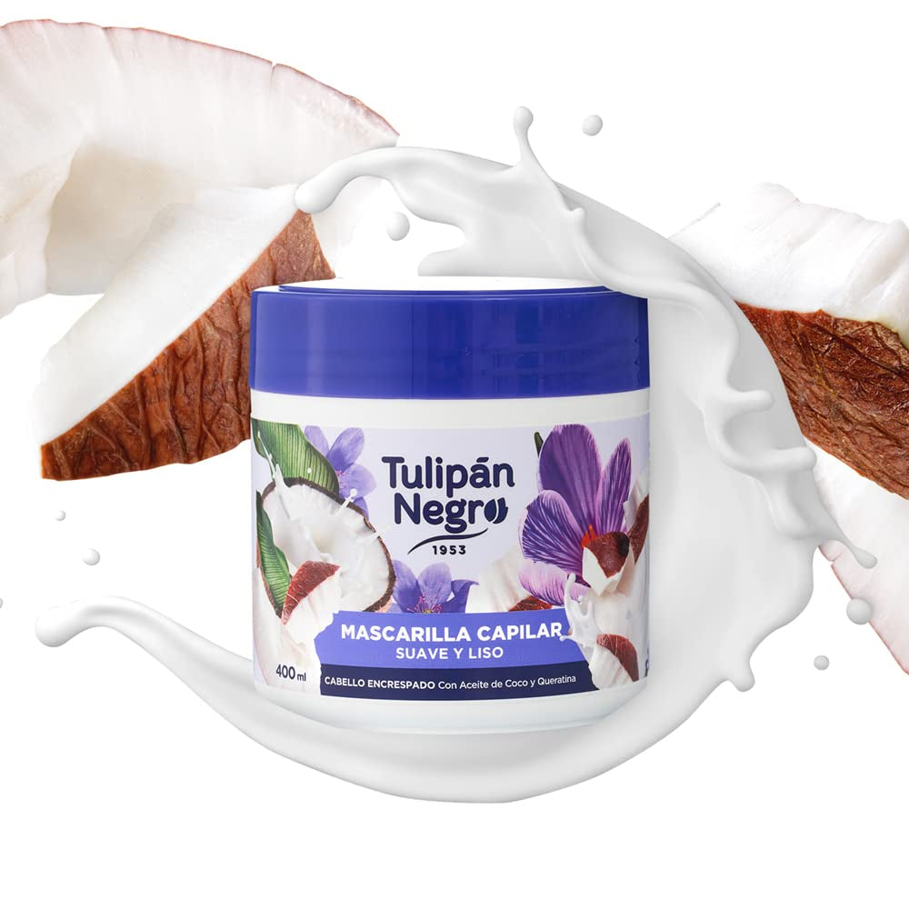 Zacht glad zwart tulpenmasker 400 ml Naty Shop haarmasker Standaardtitel