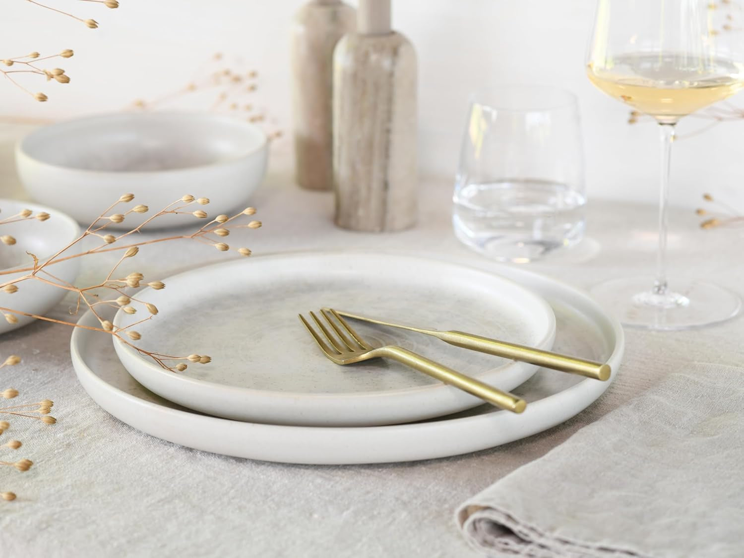 CreaTable, 23714, Uno Athena-serie, 12-delige serviesset voor 4 personen, porseleinen bordenset, vaatwasser- en magnetronbestendig, gemaakt in Portugal