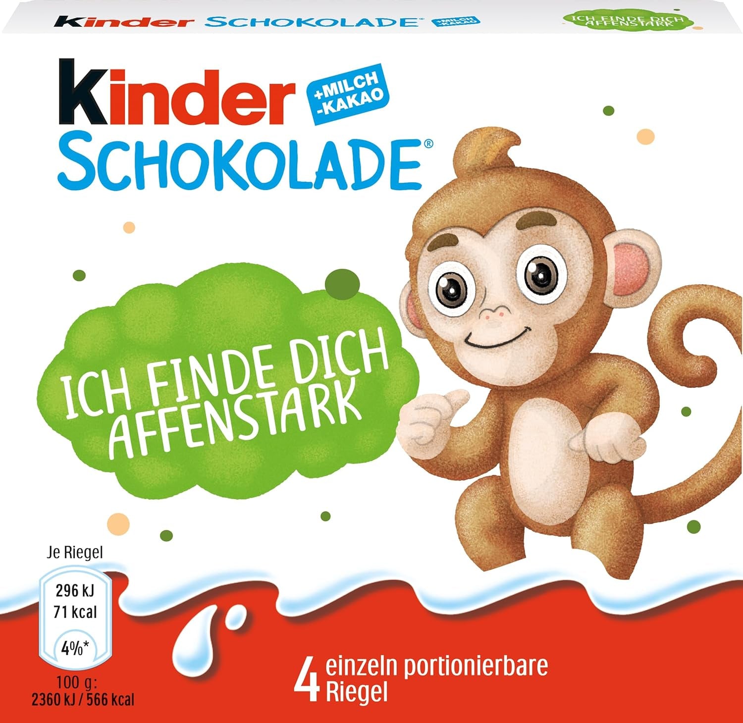 Kinder Chocolate (20 x 50 g) - Valentijnsdagcadeau voor hem en haar, Carnaval & Mardi Gras-snoepjes - Gevulde melkchocoladerepen - 20 verpakkingen van elk 4 individuele repen