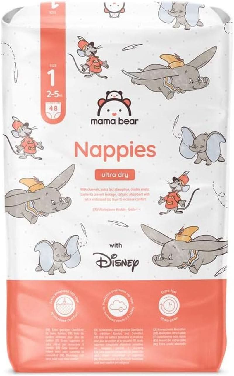Luiers Mama Bear Disney Ultra Dry maat 4 (8-14 kg), wit, 84 stuks (1 pak)
